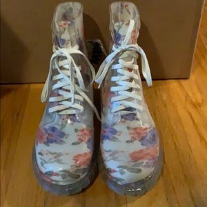 Floral rain boots